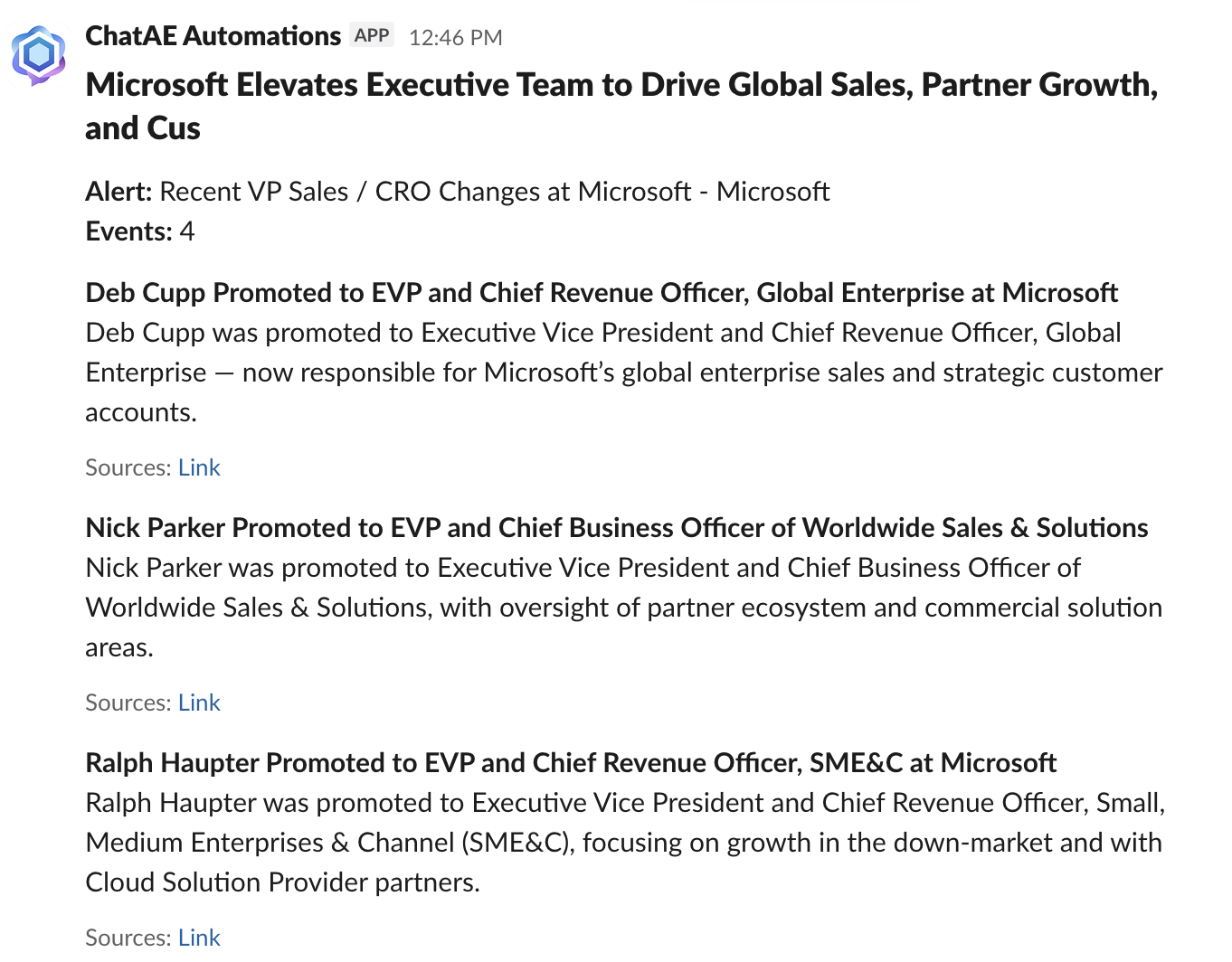 Slack alerts summary screenshot